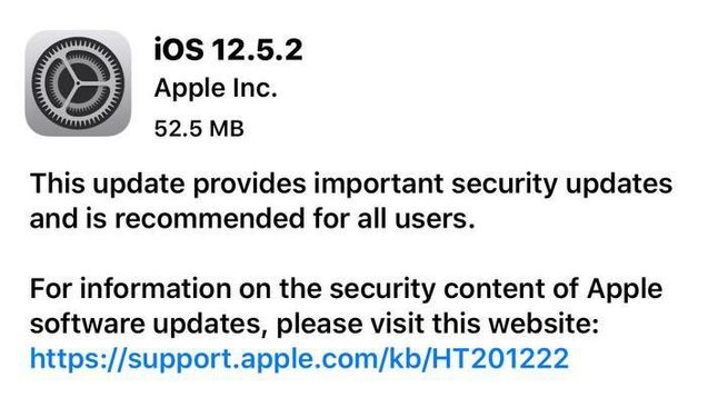范县苹果手机维修分享iOS12.5.2发布，建议所有老苹果用户安装 